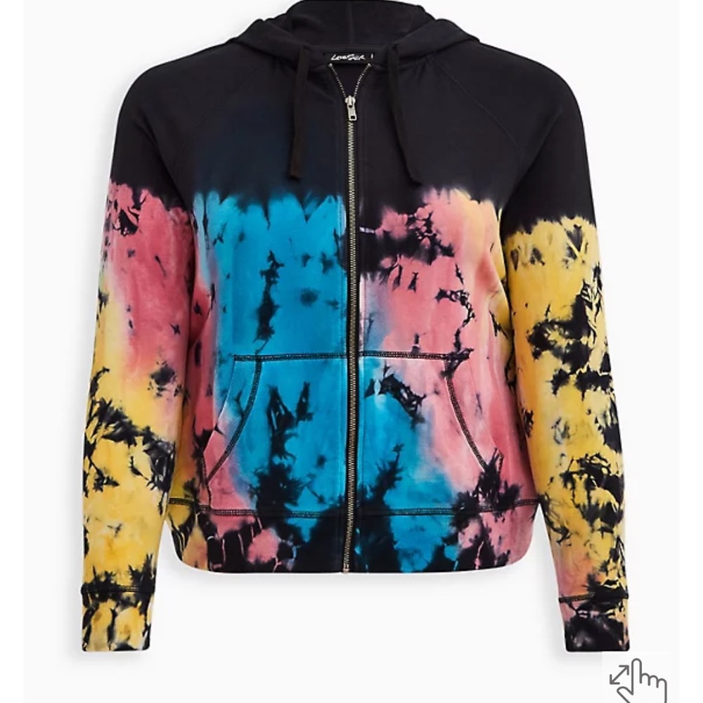 Torrid LOVESICK TERRY MULTI FADED WASH ZIP UP HOODIE 4X